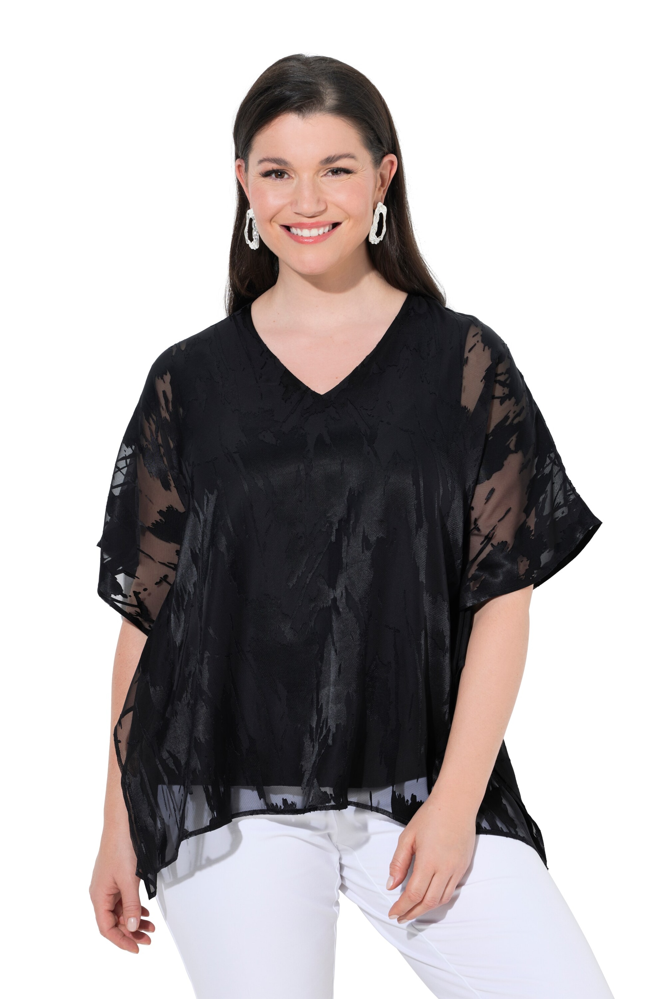Ulla Popken Blouse in Zwart: voorkant