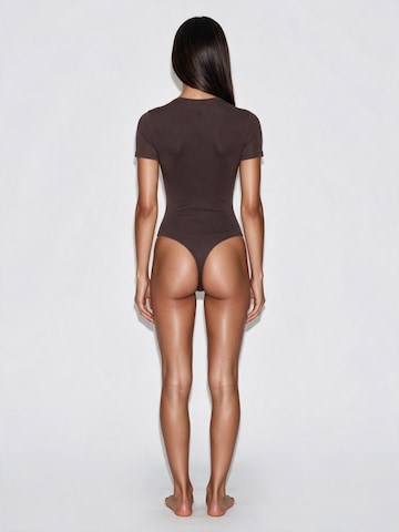 GOD SAVE QUEENS Body 'Second Skin T-Shirt Bodysuit' – hnědá