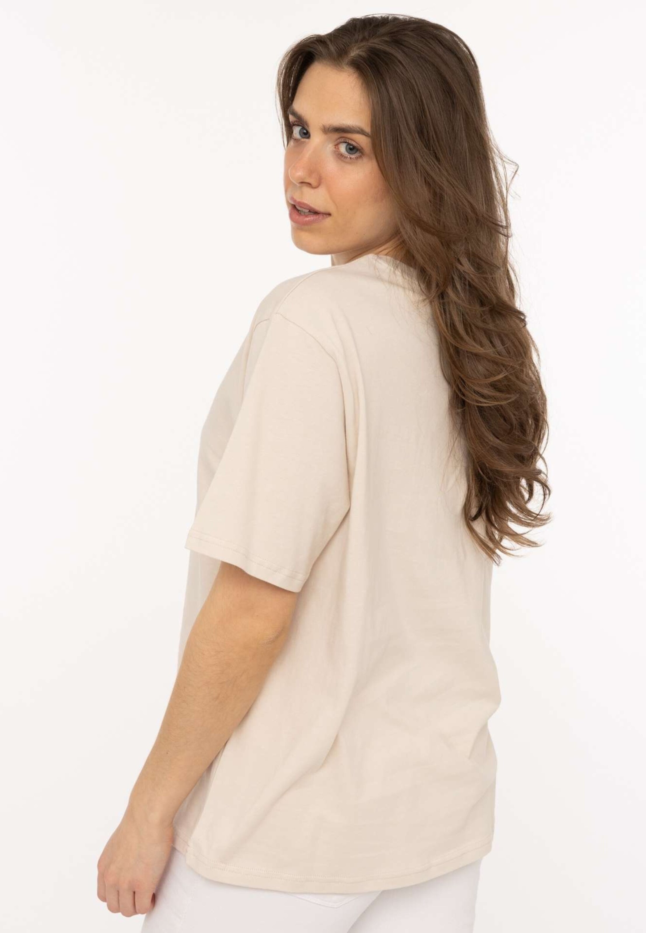 T-shirt Zwillingsherz en beige