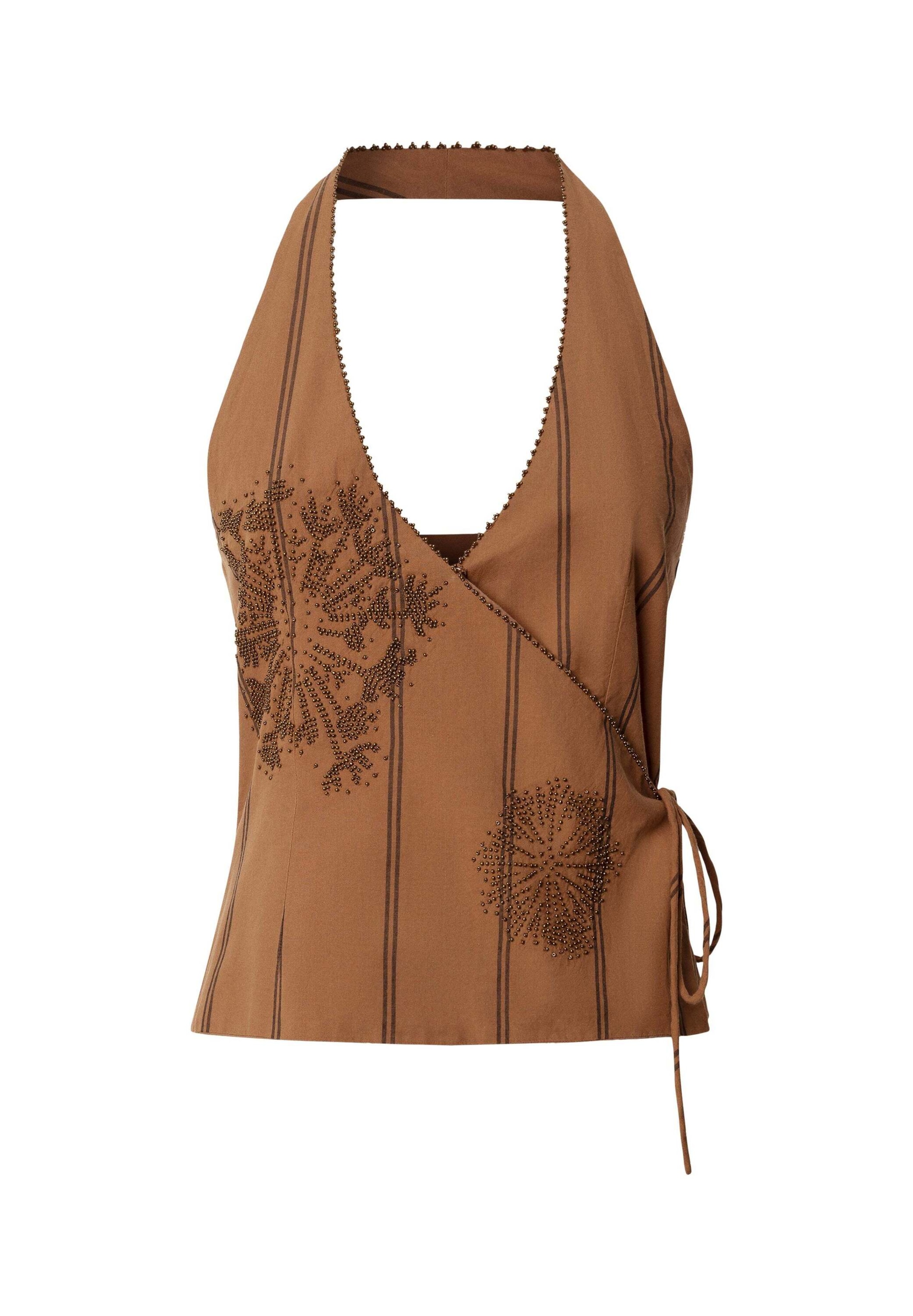 Pepe Jeans Blusa 'FAMARA' en L en marrón / marrón oscuro, Vista del producto