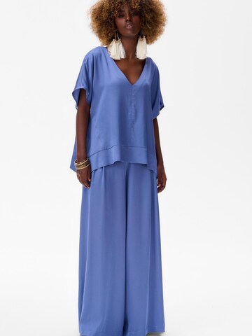 Blue Shadow Wide leg Pants in Blue