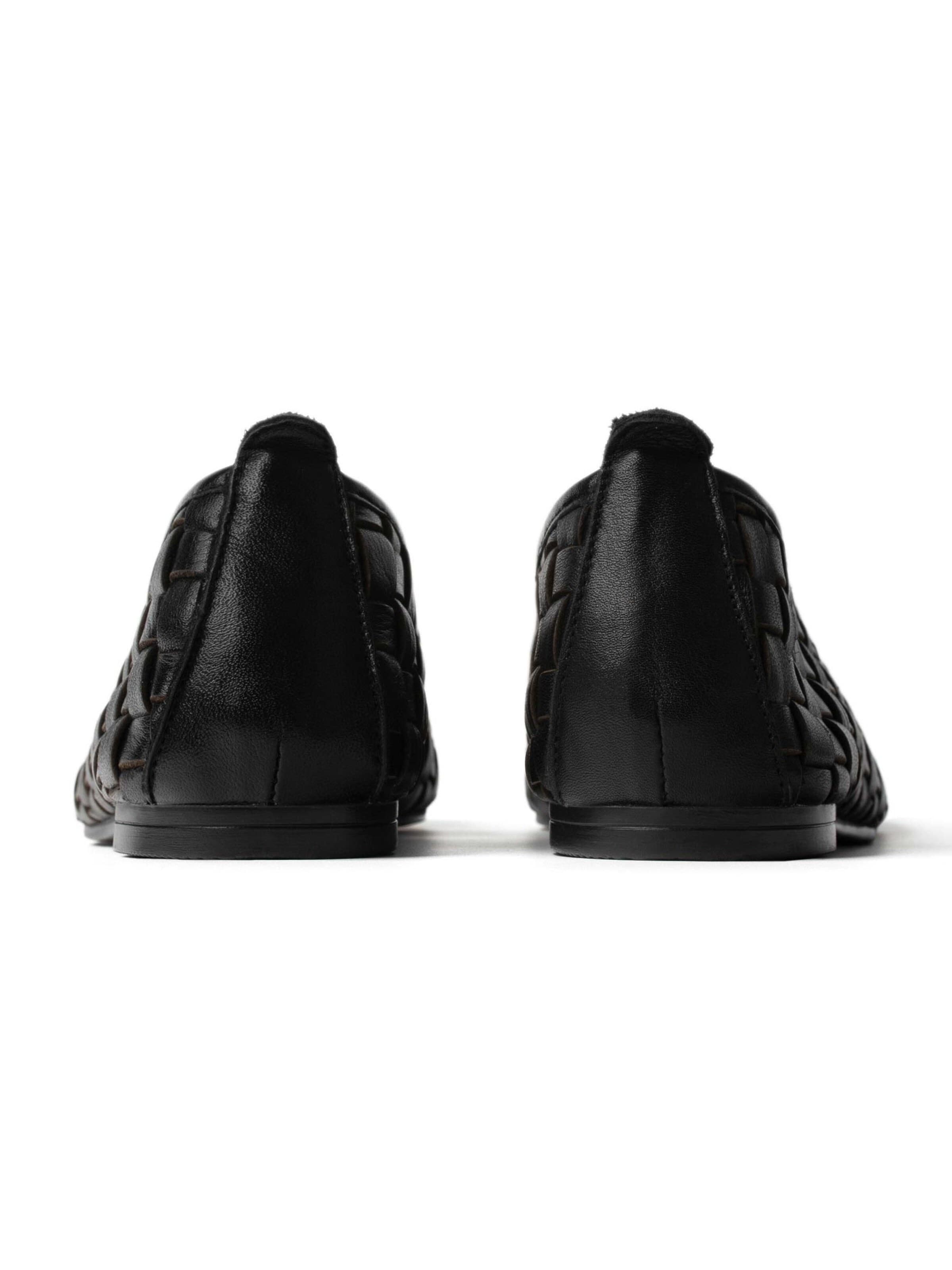 L37 HANDMADE SHOES - Sapato Slip-on 'HEARTBEATS ON THE SHORE' em preto