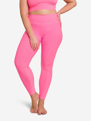 OCEANSAPART - Skinny Pantalón deportivo 'Beverly' en rosa: frente