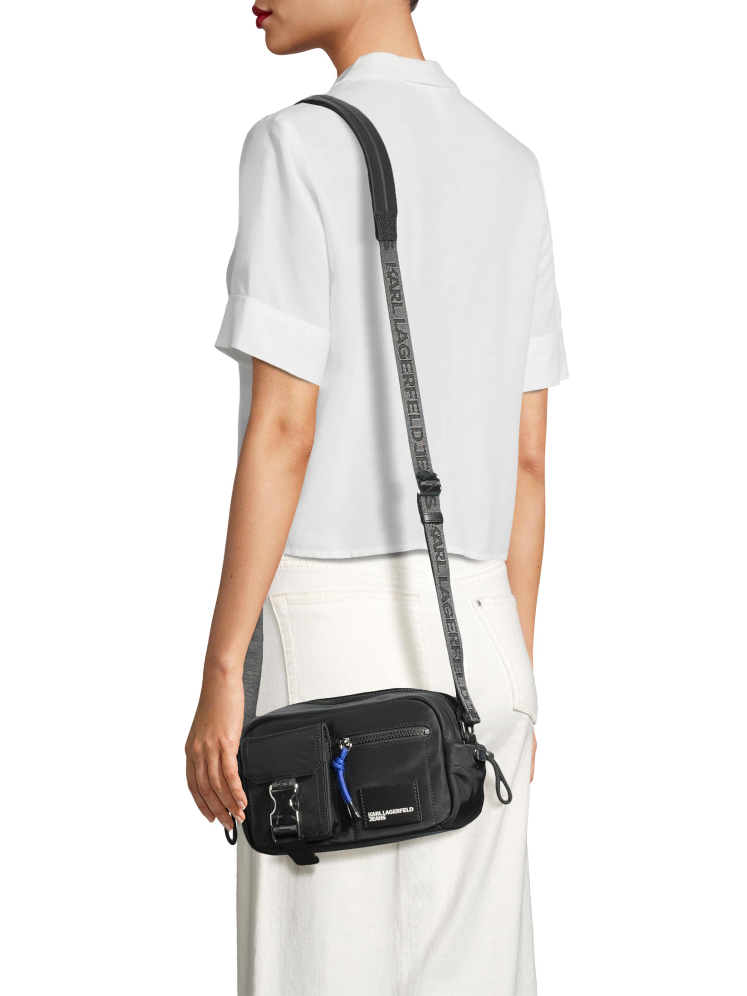 KARL LAGERFELD JEANS Taška cez rameno 'Street Camera' - Čierna