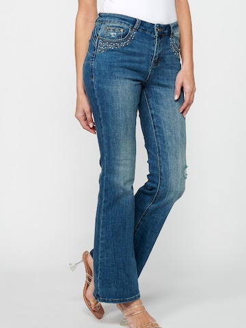 KOROSHI Flared Jeans in Blue: front