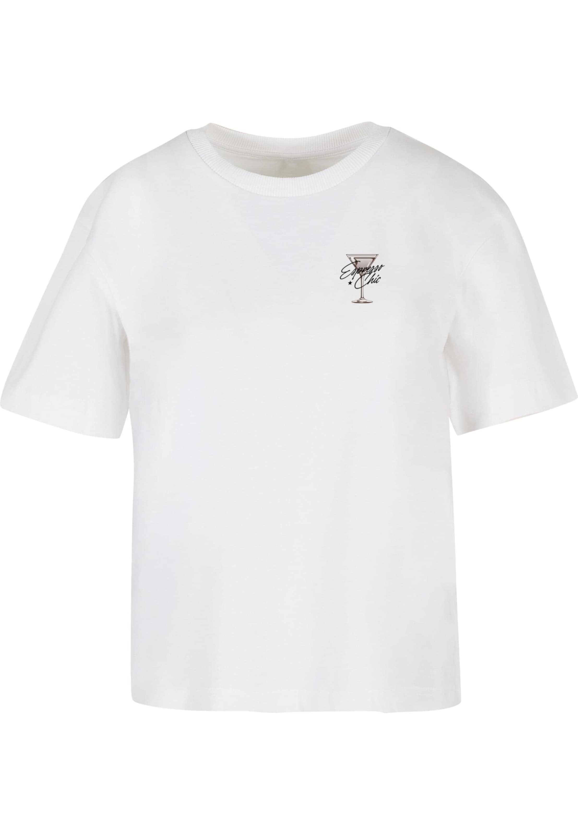 Maglietta 'Espresso Chic' di Miss Tee in bianco: frontale