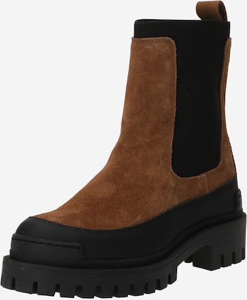 Ca'Shott Chelsea boots 'ANNA' in Bruin: voorkant