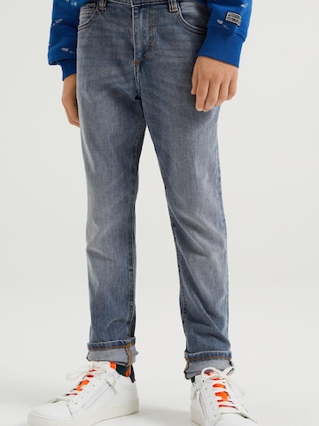 WE Fashion Slimfit Jeans in Blauw: voorkant