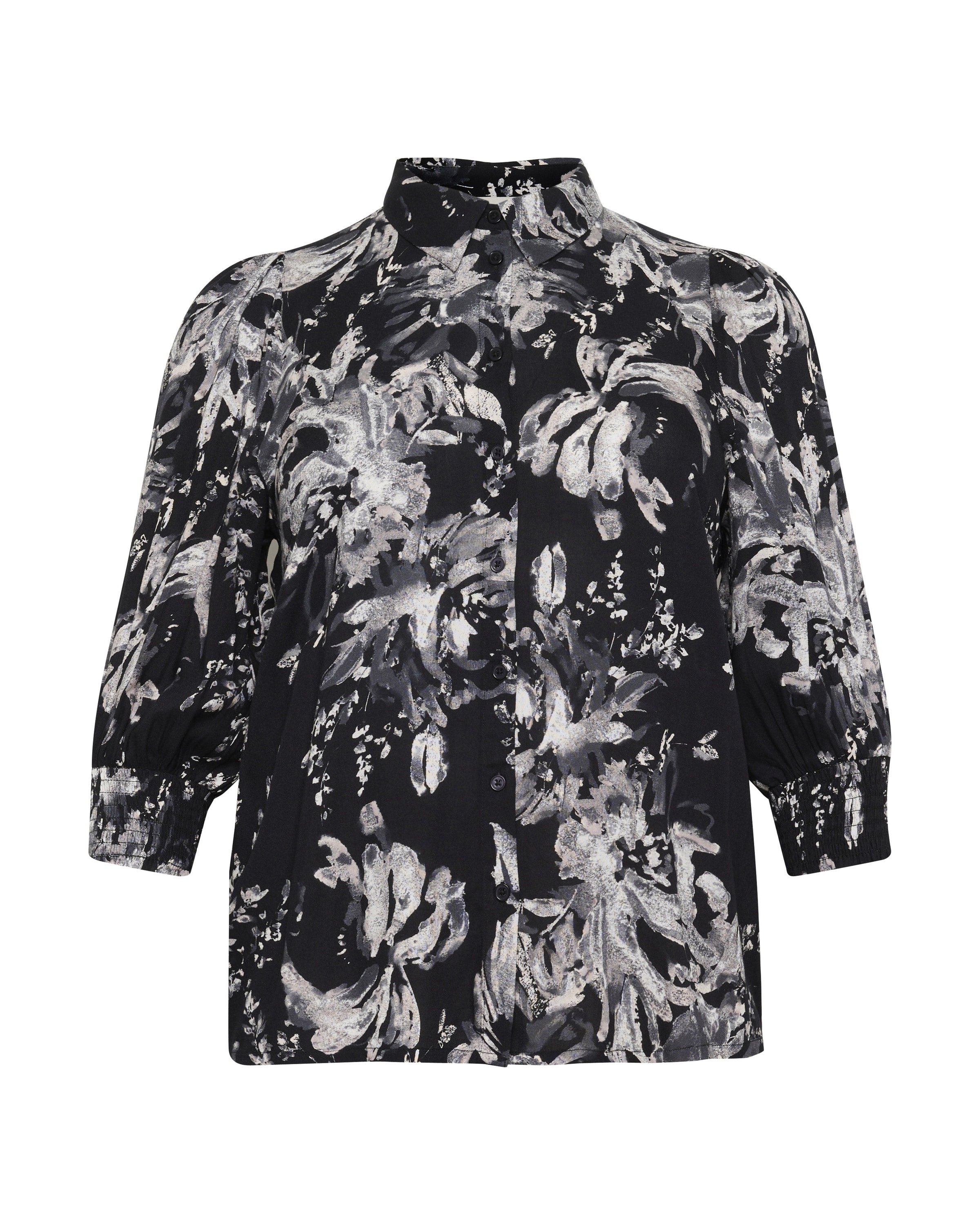 KAFFE CURVE Bluse 'Mona' i sort: forside