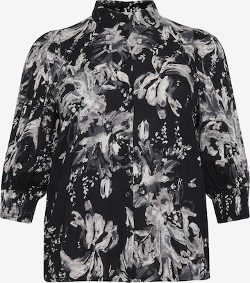 Chemisier 'Mona' KAFFE CURVE en noir : devant