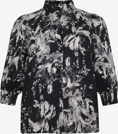 KAFFE CURVE Bluse 'Mona' in XXL in grau / schwarz, Produktansicht
