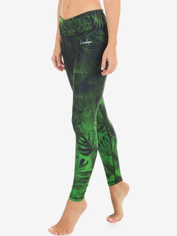 Skinny Pantalon de sport 'AEL102' Winshape en vert : devant