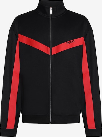 HUGO Sweat jacket 'Darti' in Black: front