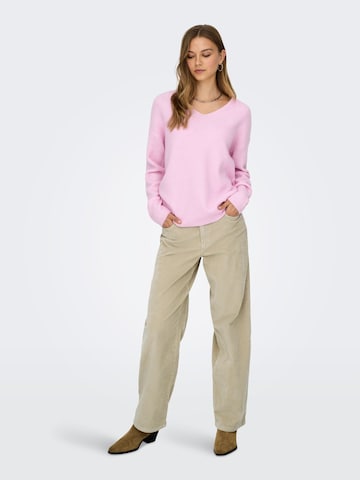 ONLY Loose fit Trousers 'ONLGianna-Global' in Beige