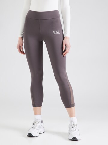 Skinny Pantaloni sportivi di EA7 Emporio Armani in grigio: frontale