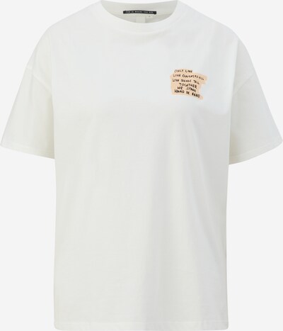 QS T-shirt en écru / orange pastel / noir, Vue avec produit