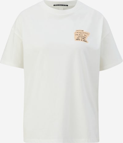 QS T-shirt en écru / orange pastel / noir, Vue avec produit