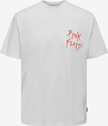 Only & Sons Μπλουζάκι 'Pink Floyd' σε λευκό: μπροστά