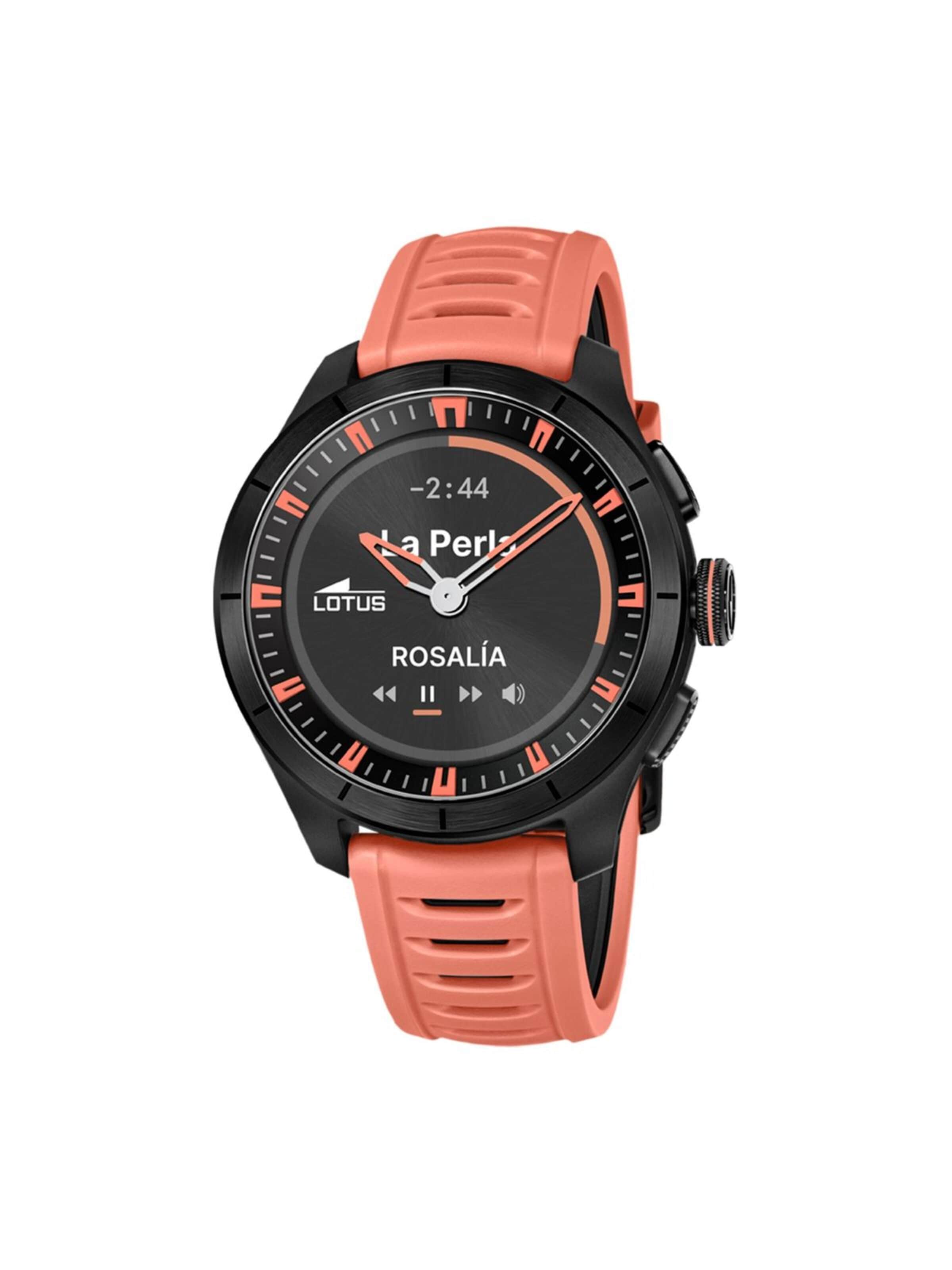 Montre digitale Lotus en orange : devant
