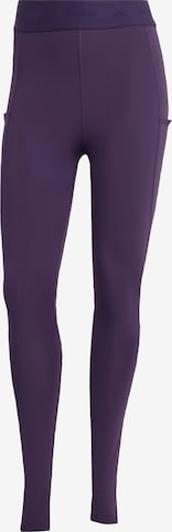ADIDAS PERFORMANCE Skinny Workout Pants in Purple: front