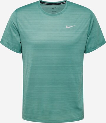 T-Shirt fonctionnel 'Miler' NIKE en vert : devant