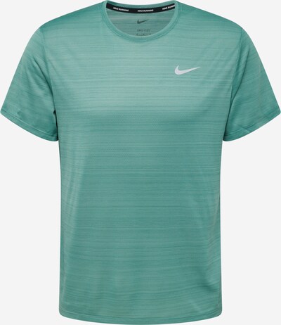 NIKE Functioneel shirt 'Miler' in de kleur Smaragd / Zilver, Productweergave