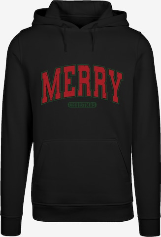F4NT4STIC Sweatshirt 'Merry Christmas Varsity Retro' in Schwarz: Vorderseite