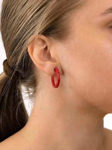 Boucles d'oreilles 'Acetat Anni' Fräulein Wunder en rouge