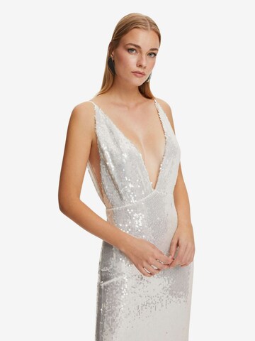 Robe de soirée NOCTURNE en argent