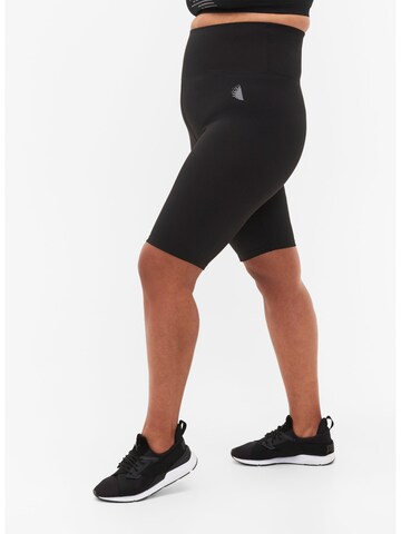 Active by Zizzi Skinny Sporthose 'ASUS' in Schwarz