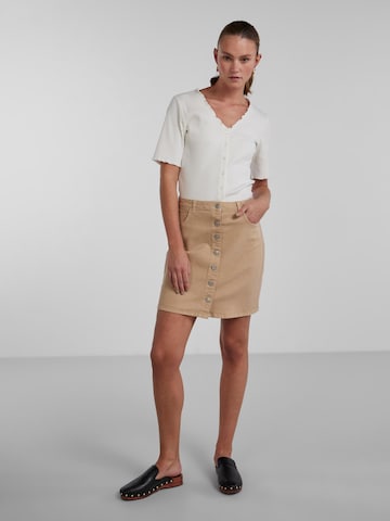 PIECES Skirt 'Peggy' in Beige