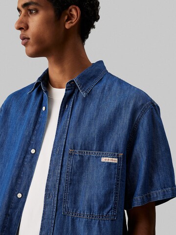 Calvin Klein Jeans Regular fit Overhemd in Blauw