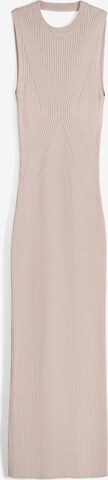 Bershka Gebreide jurk in Beige: voorkant