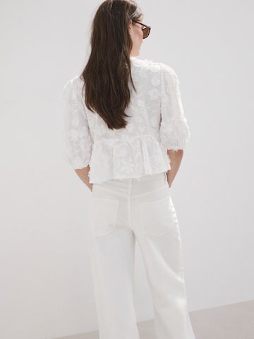 MANGO Bluse 'CAPUCHIN' in Weiß