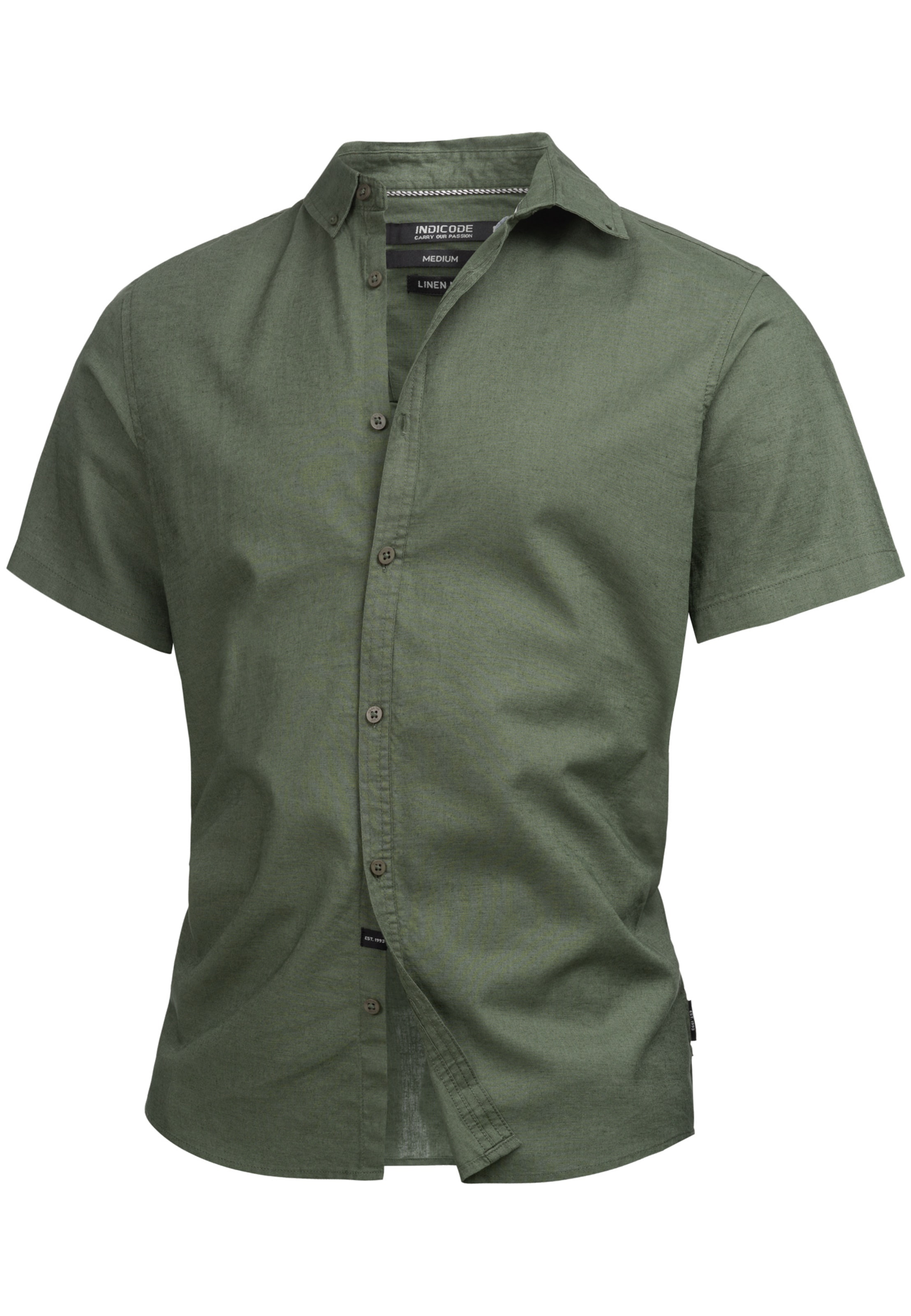 INDICODE JEANS Button Up Shirt ' Bravida ' in Green: front