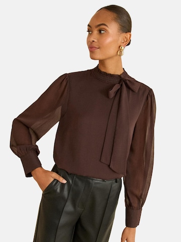 Camicia da donna di love & roses in marrone: frontale