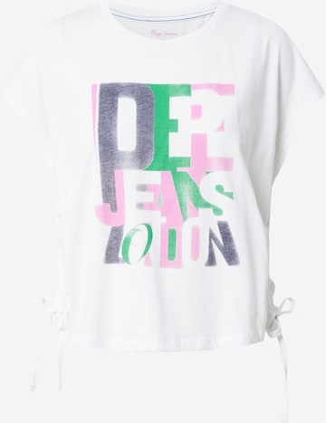 Pepe Jeans T-shirt 'PEACHY' i vit: framsida