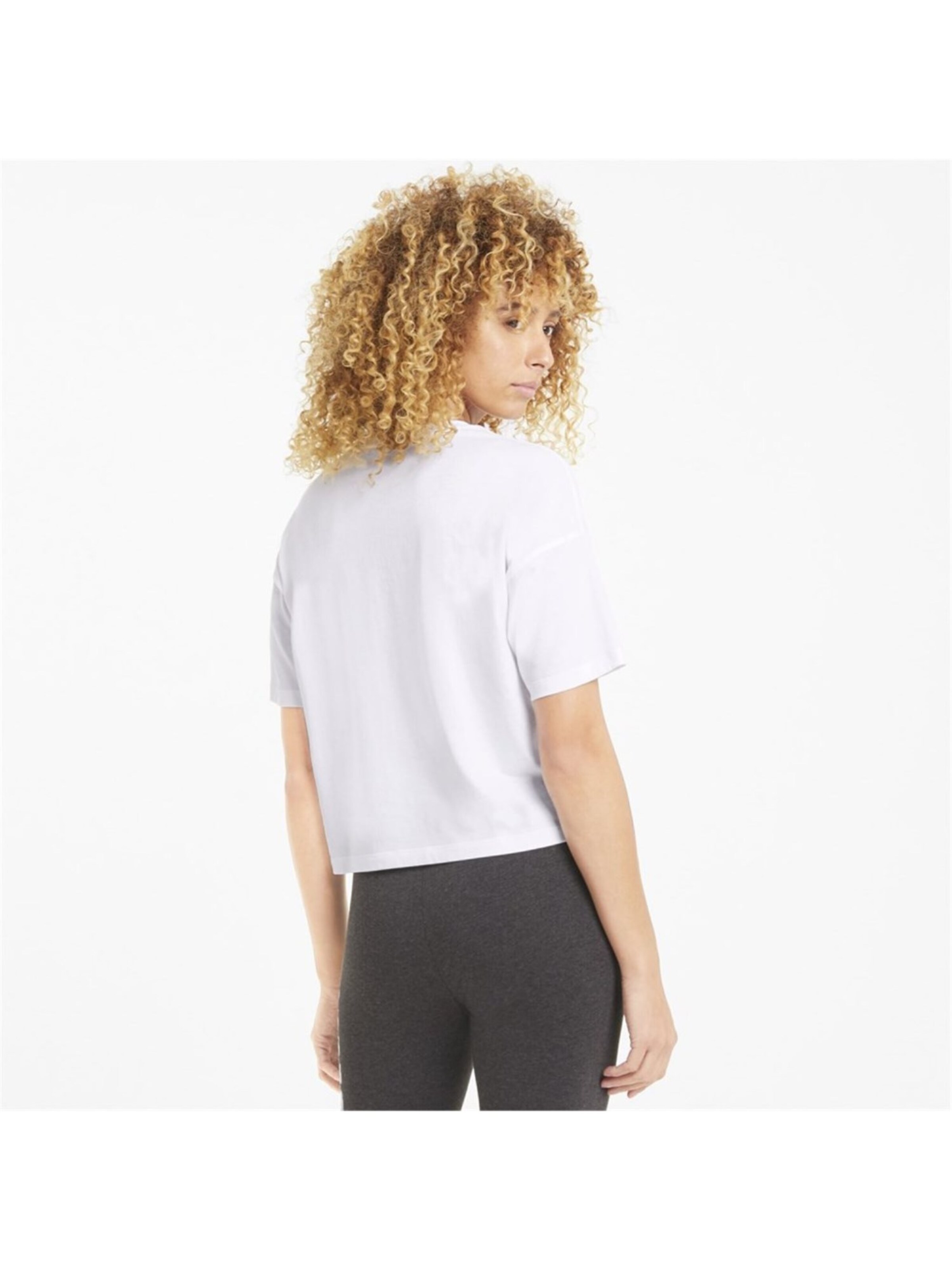 PUMA Shirt 'Ess Cropped Logo' in White