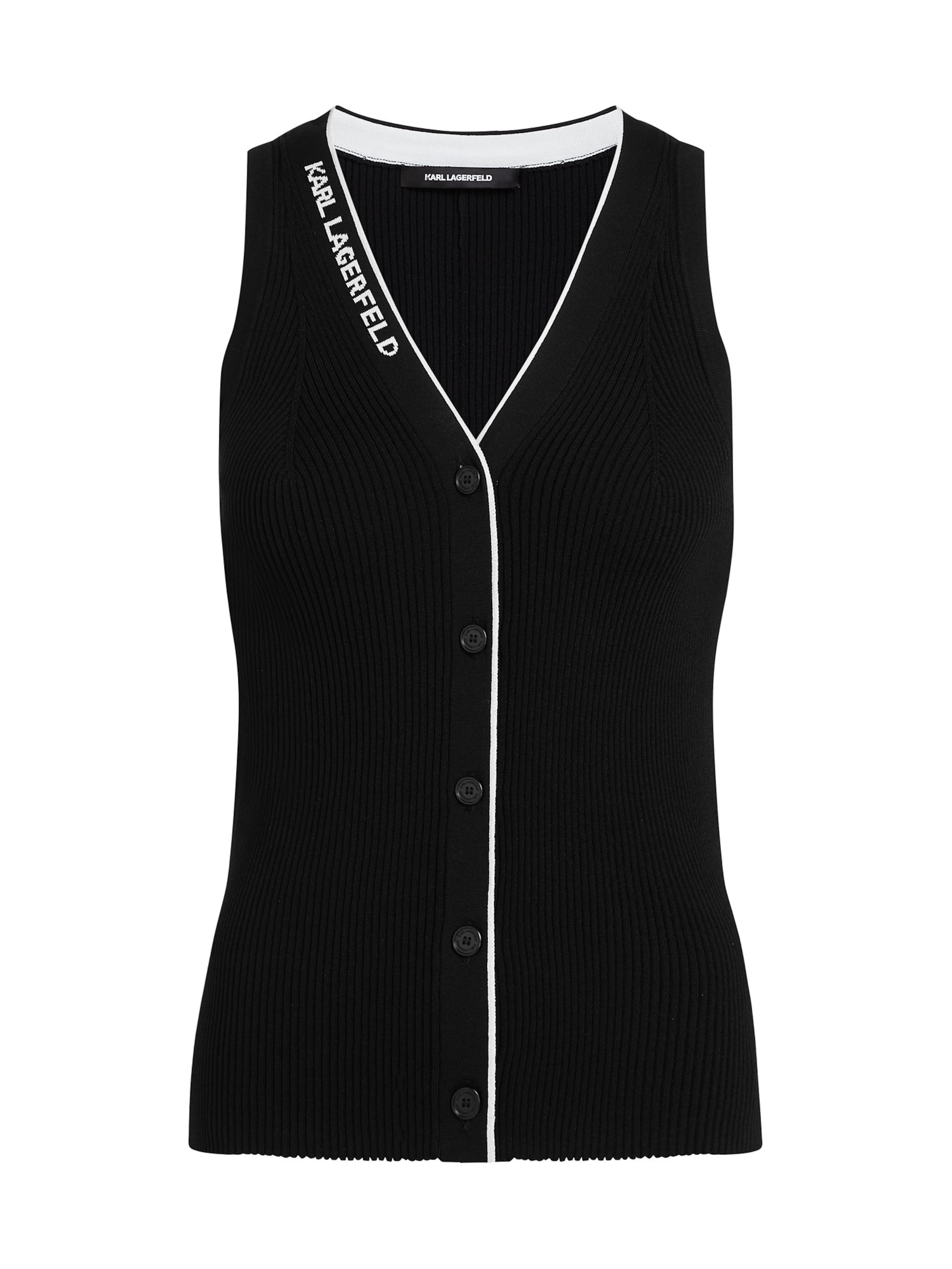 Karl Lagerfeld Knitted vest in Black: front