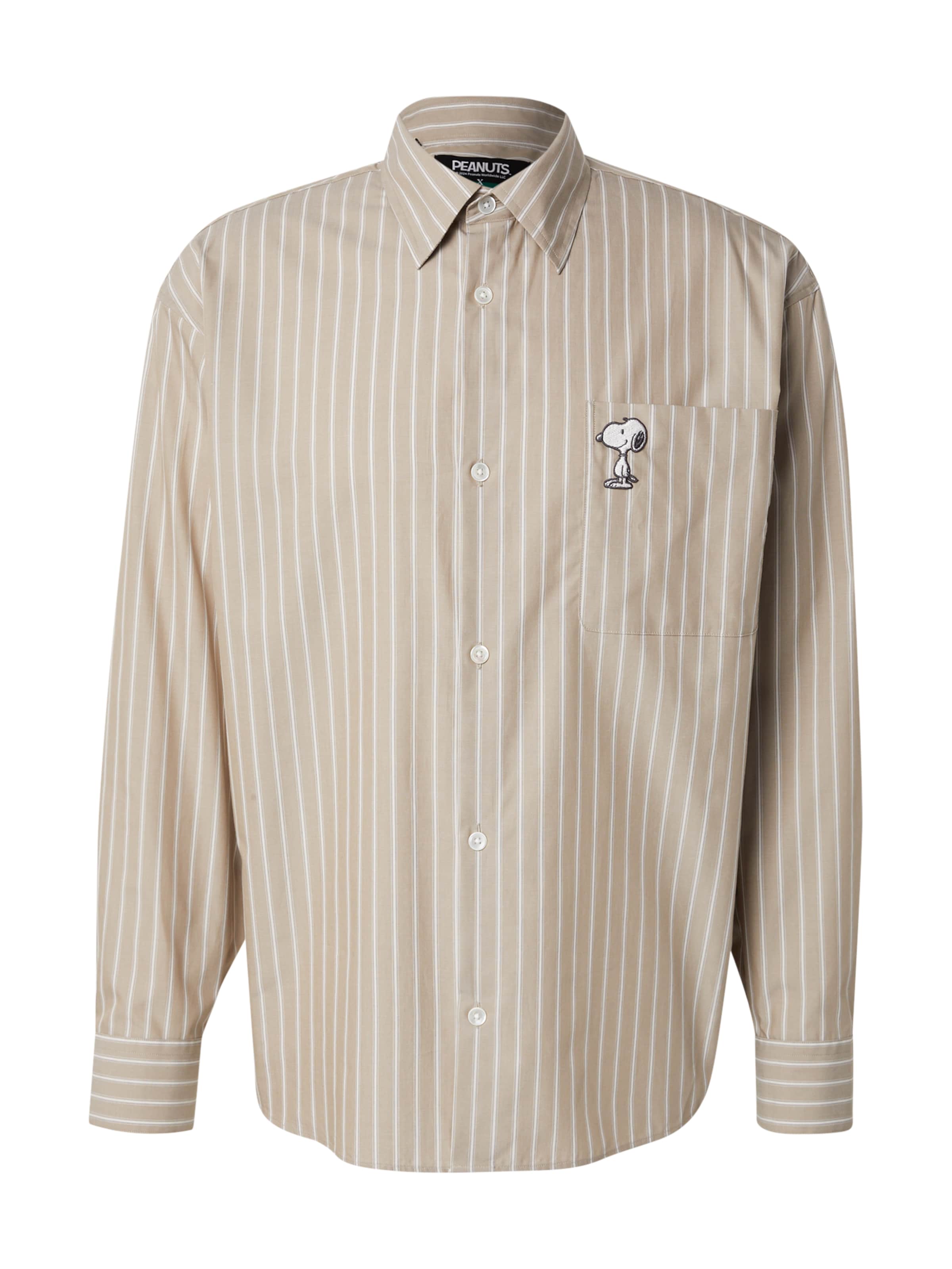 ANNARR Comfort fit Button Up Shirt 'ANRVOLUND SNOOPY' in Beige: front