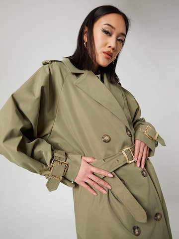 Hoermanseder x About You Between-Seasons Coat 'Fee' in Green