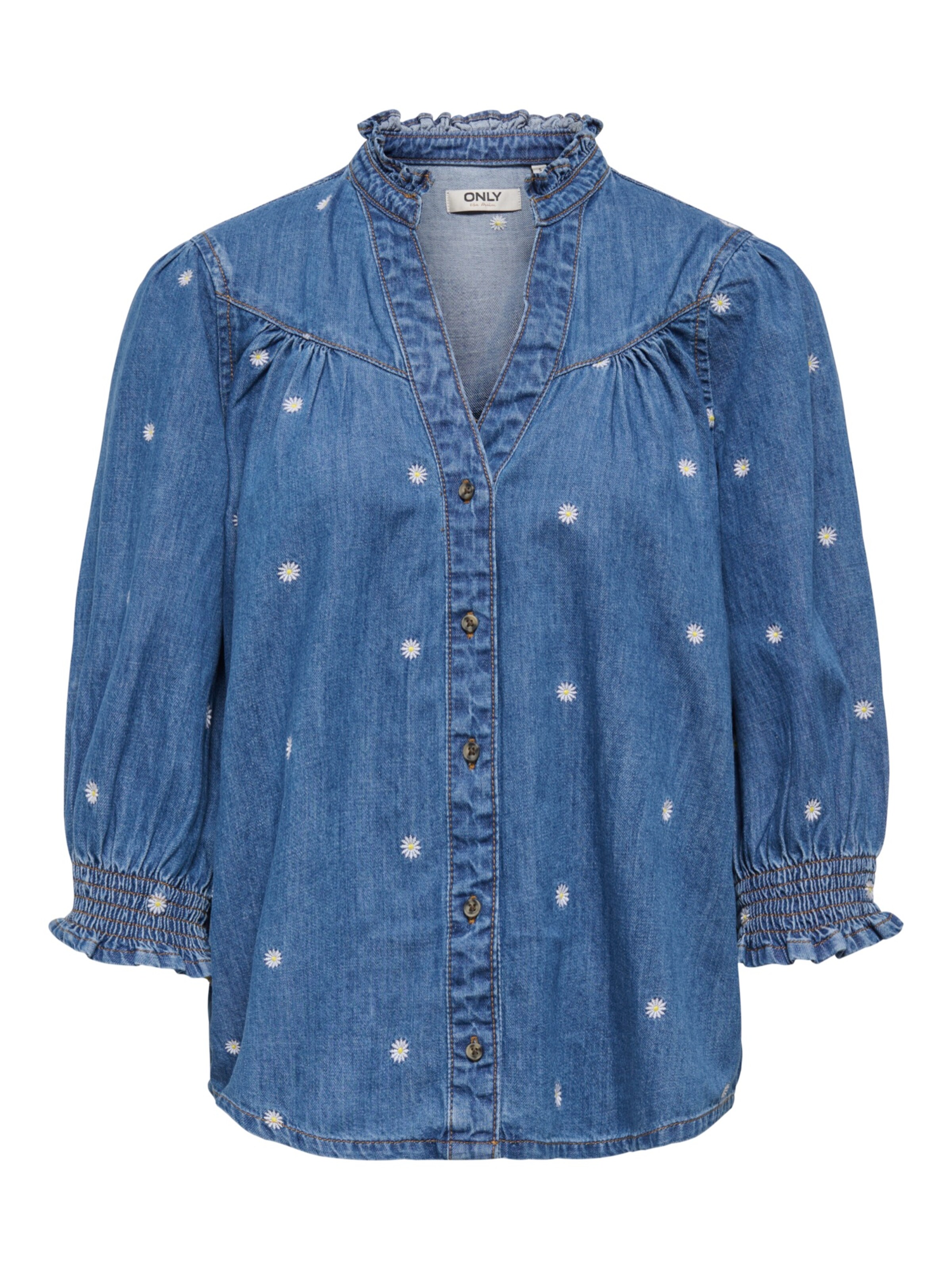 Chemisier 'ONLRAYA DAISY' ONLY en bleu : devant