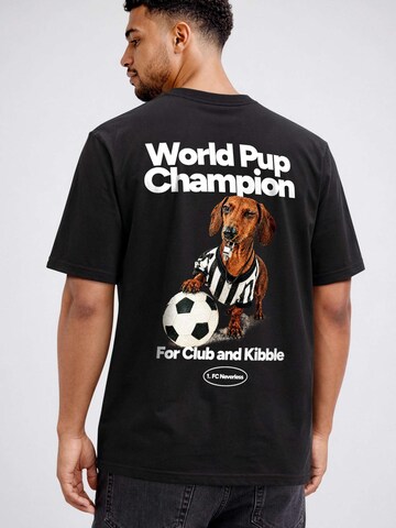 Neverless Shirt 'Soccer Dackel' in Black