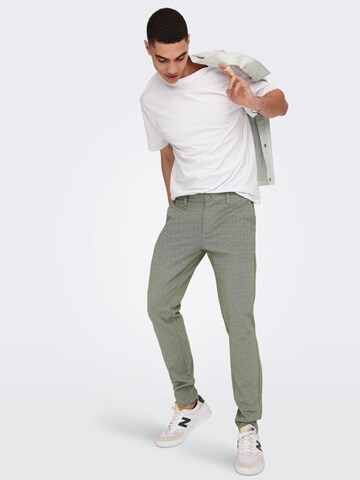 Coupe slim Pantalon chino 'Mark' Only & Sons en gris