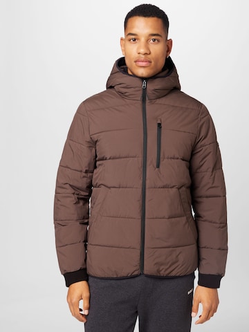 Abercrombie & Fitch Winter Jacket in Brown: front