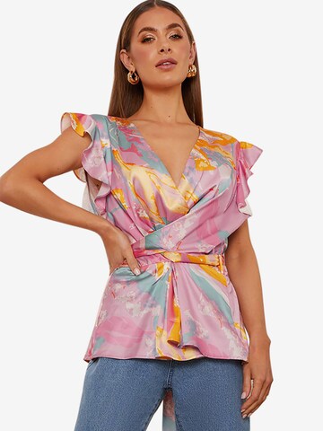 Chi Chi London Blouse in Roze: voorkant