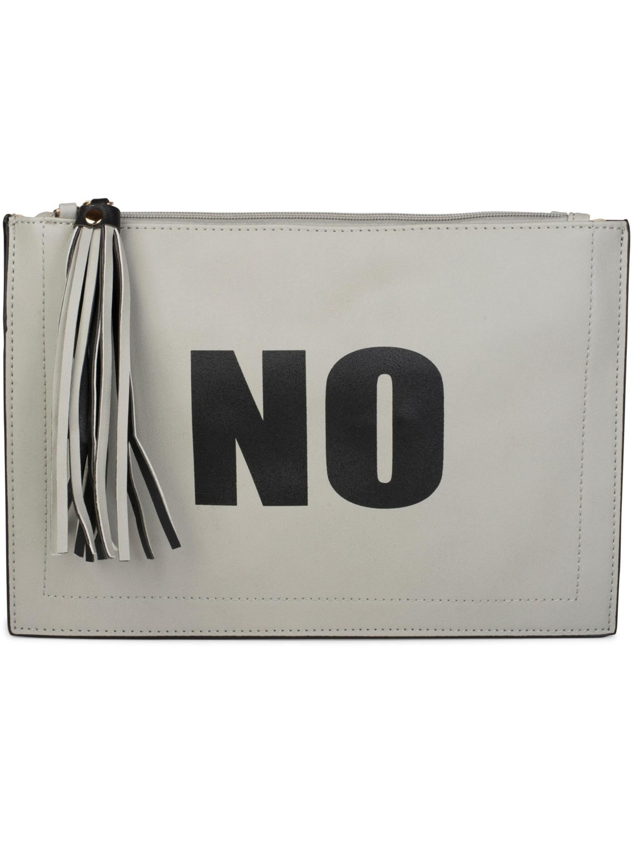 styleBREAKER Clutch 'Clutch mit YES und NO Print'‌‌‌‌‌‌‌‌‌ in Grau