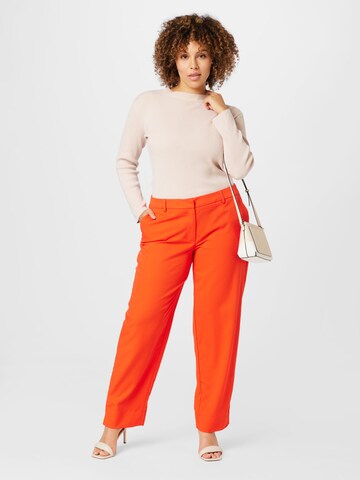 PIECES Curve Loose fit Chino Pants 'AMALIE' in Red