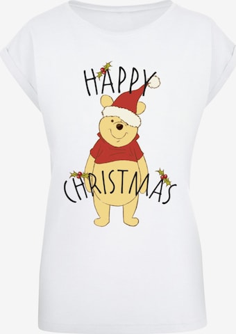 Maglietta 'Winnie The Pooh - Happy Christmas Holly' di ABSOLUTE CULT in bianco: frontale