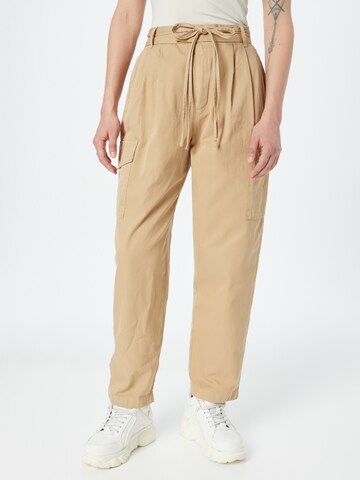 GAP Loosefit Cargobroek in Beige: voorkant